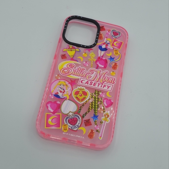 Casetify Pink Glitter Sailor Moon Stickermania Impact Case iPhone 13 Pro Max - Picture 2 of 7